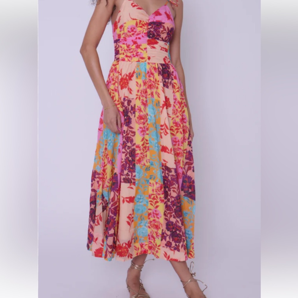 Vibrant Floral Love the Label Micah Midi Dress- Paradise Lost Print- Small